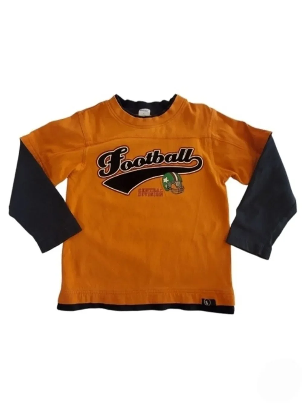 K1128 Gymboree Boys Football Long Sleeve Shirt Orange Black Size 5